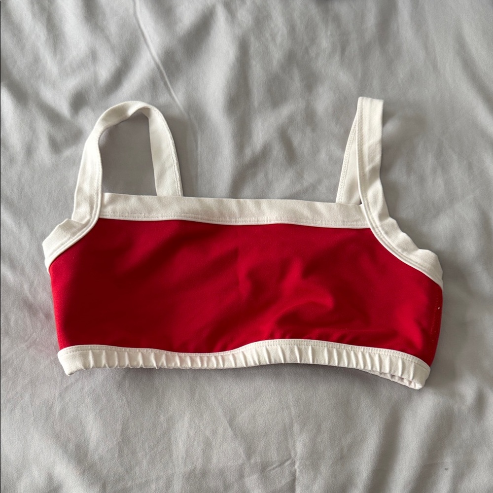 Women's Red and White Bra